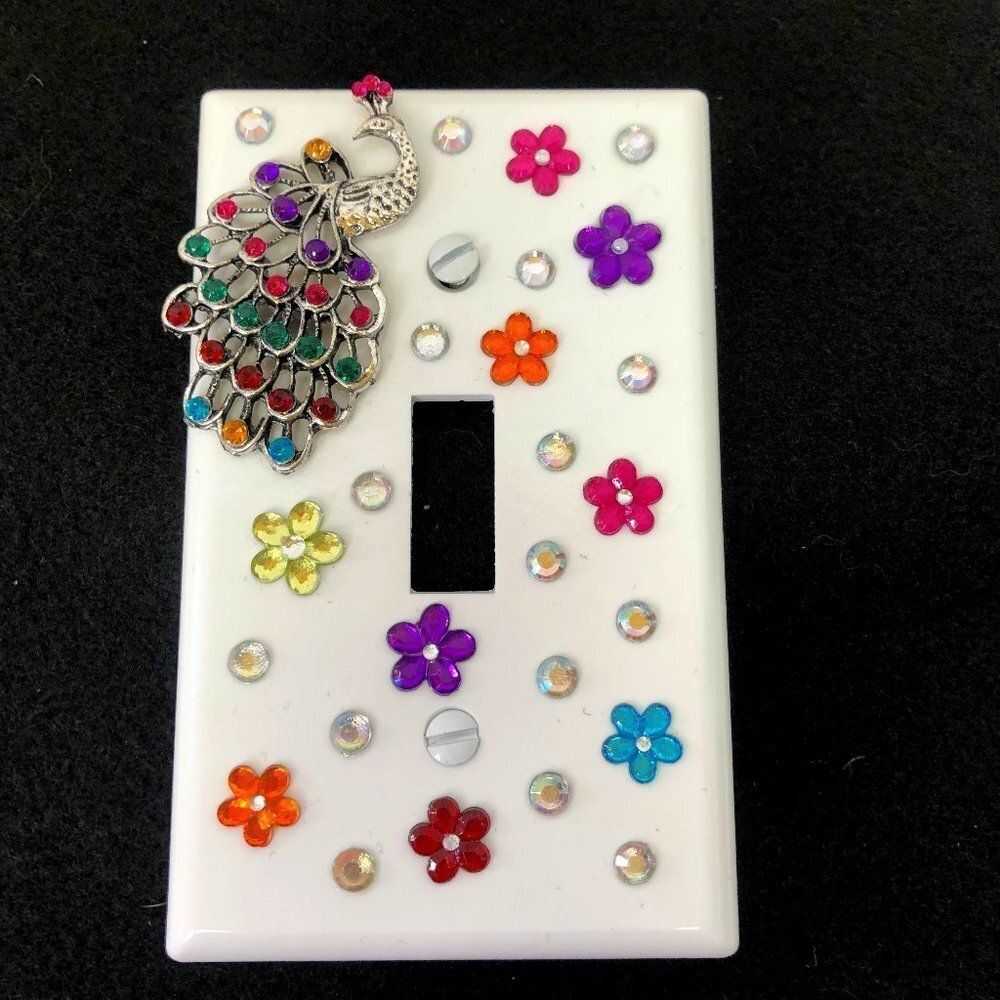 💕2/$25💕 Peacock Light Switch Plate Cover Handcrafted